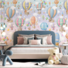 Up-In-The-Air Balloon Wallpaper for Dreamy Kids Interiors