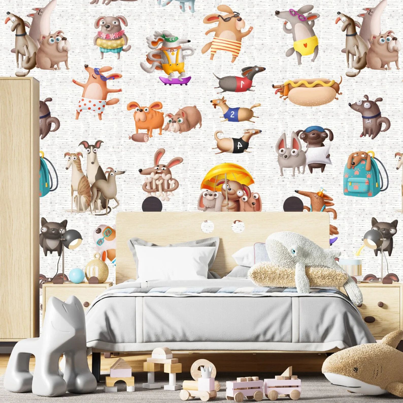 Cute Doggos Wallpaper for Dog-Loving Kids Rooms