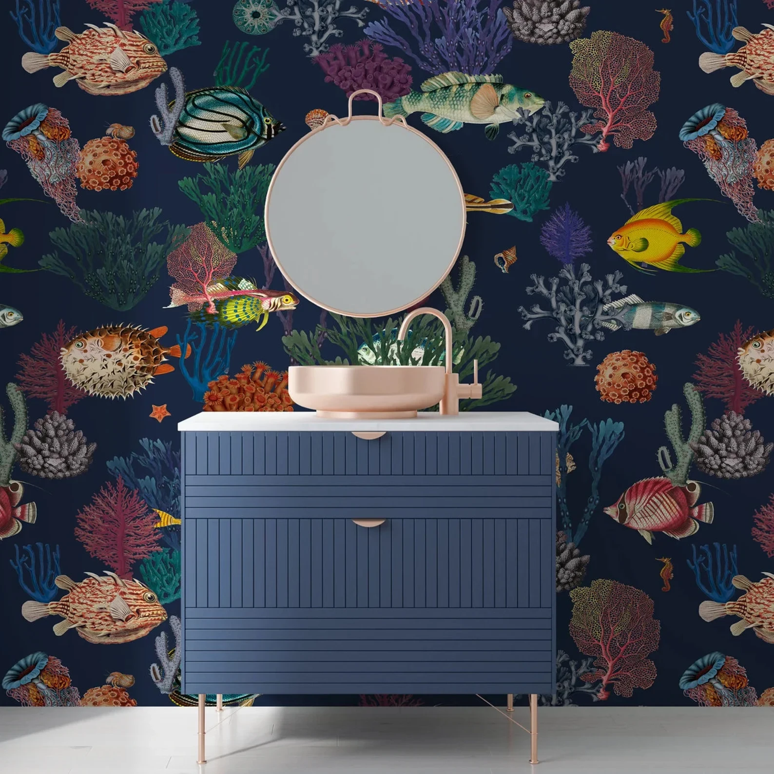 Aquatic Magic Designer Wallpapers for Bathroom