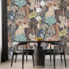 Stylish wallpaper with rare endangered species in soft muted tones