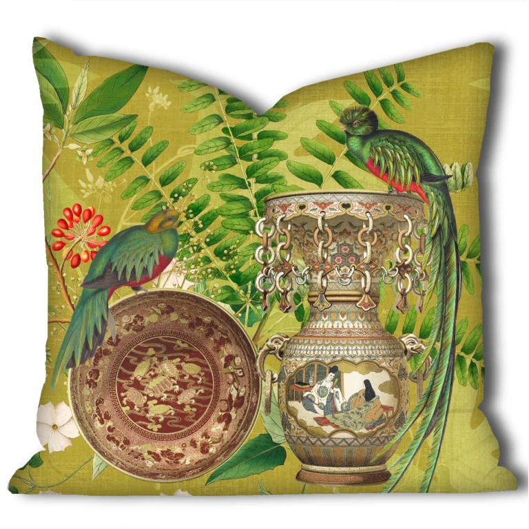 Chinese Vases pattern on stylish cushions