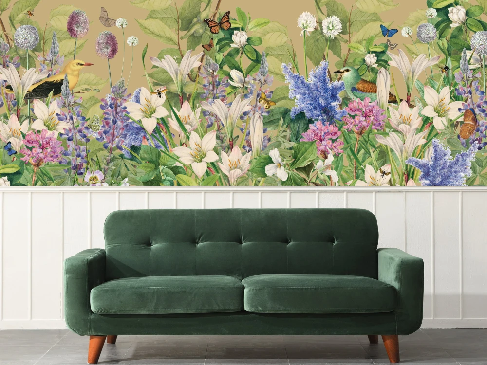 Floral Summer Garden mural for interior walls