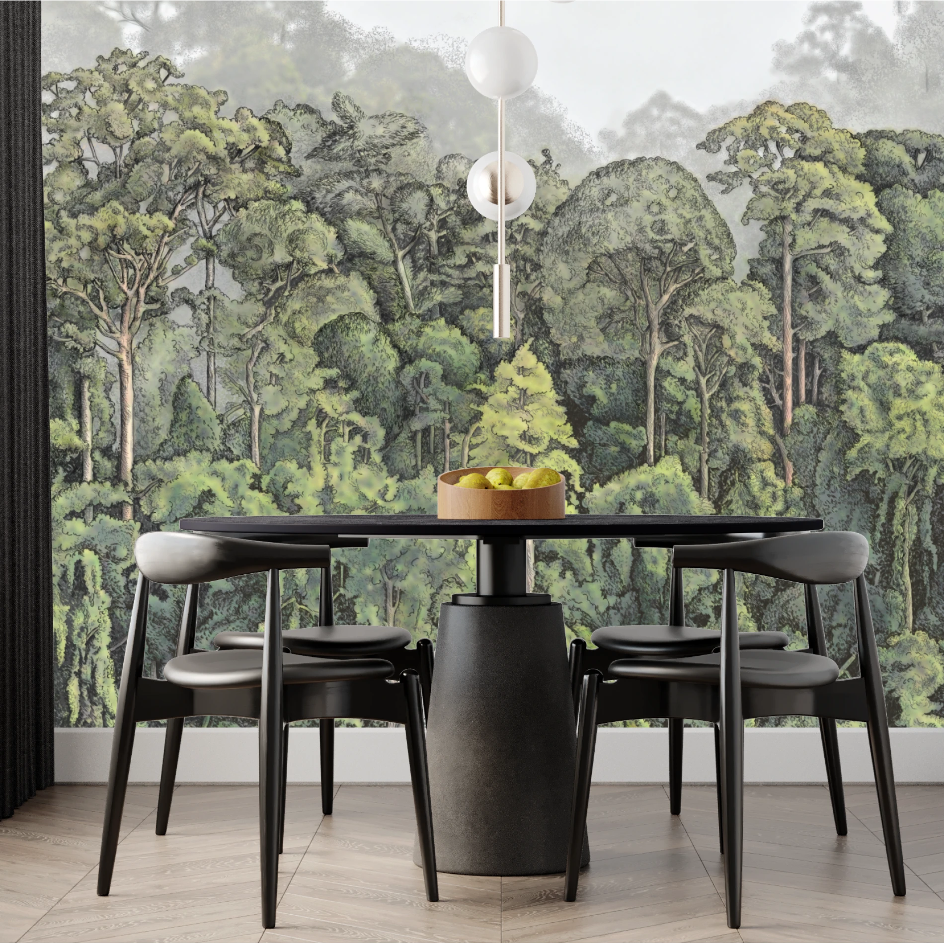 Cloud Forest Mural for a Quiet, Refined Home Decor