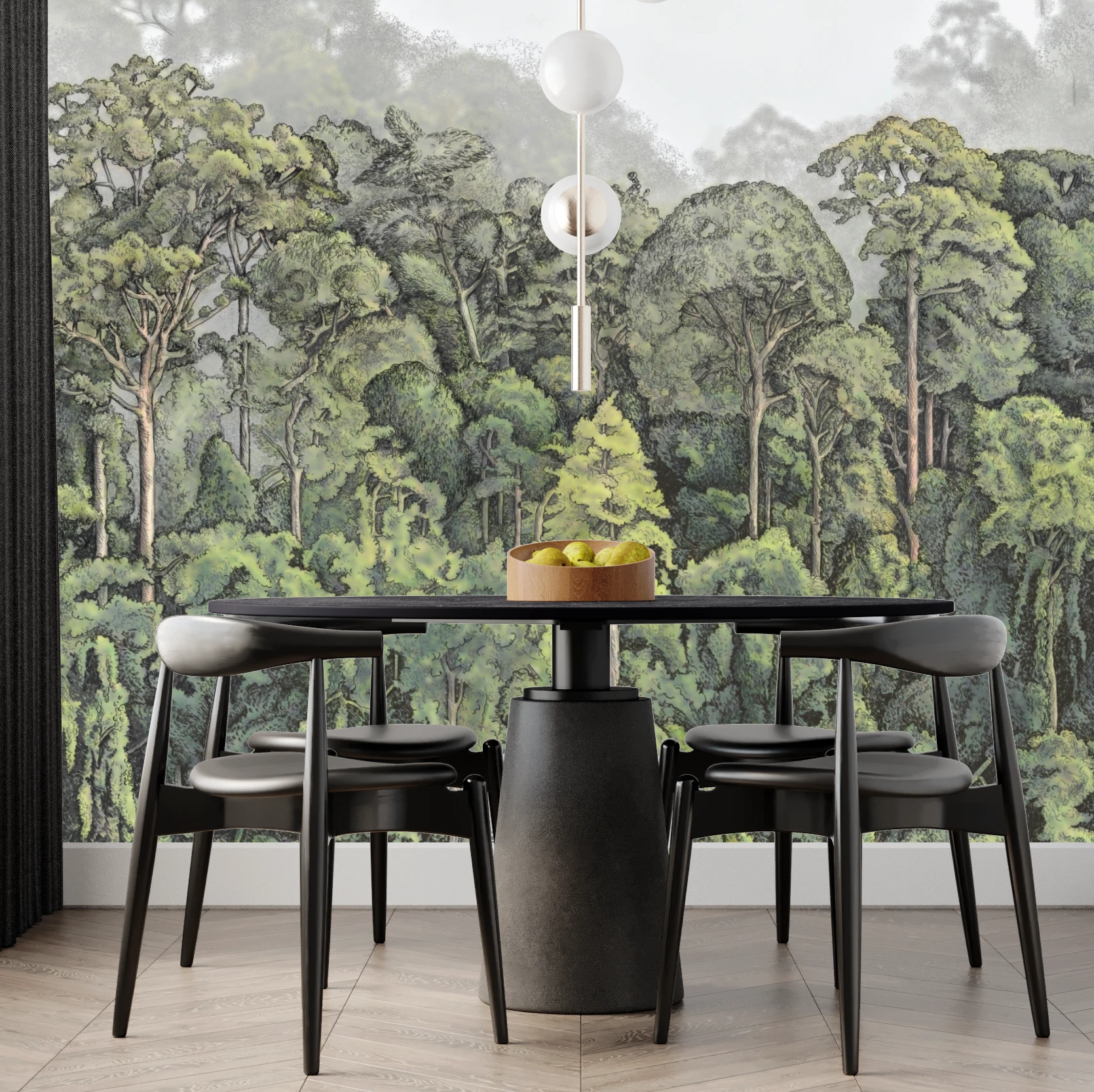 Cloud Forest Mural for a Quiet, Refined Home Decor