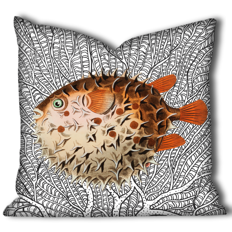 Vintage-style fish cushions for home décor