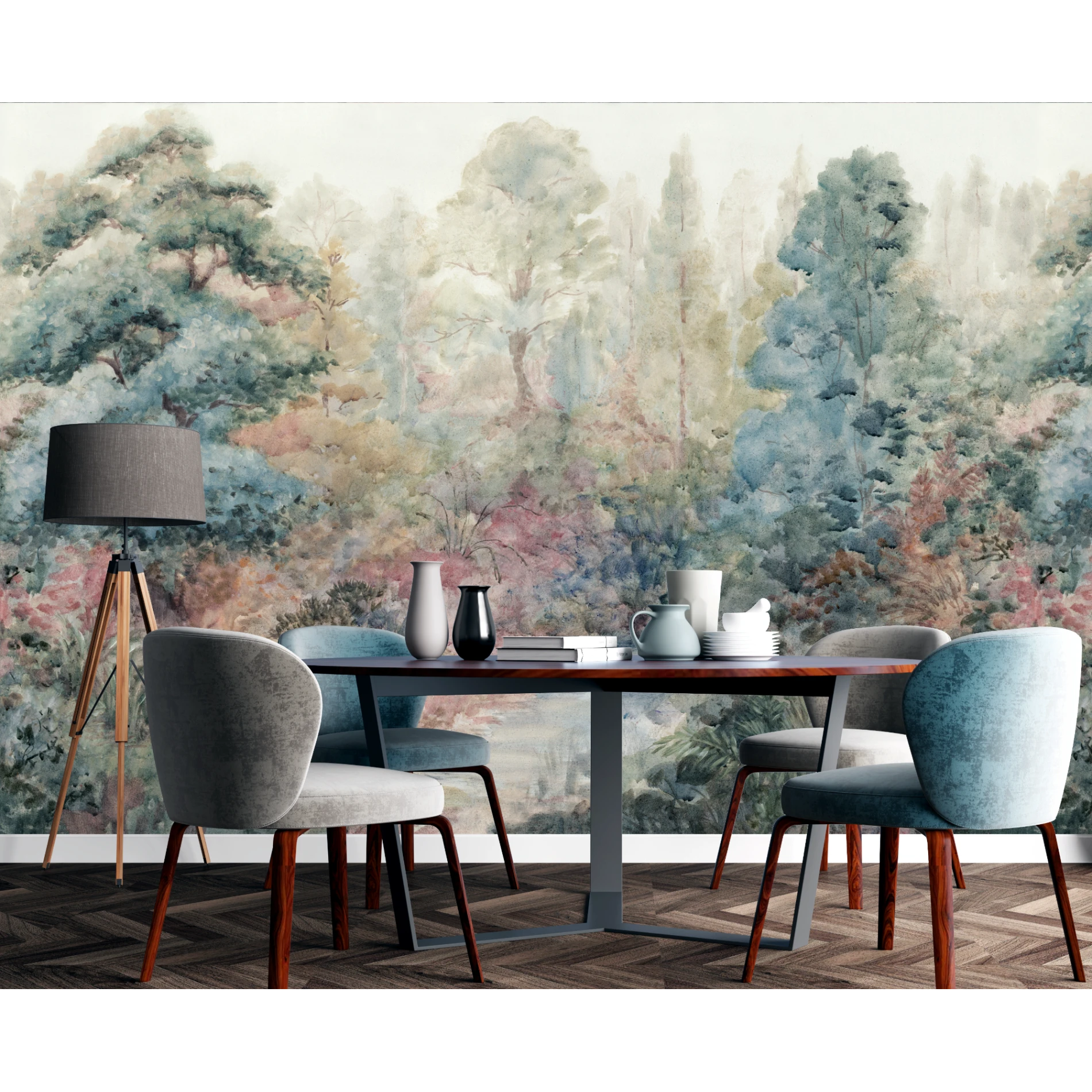 Ethereal Forest Mural for a Dreamy Focal Point in Your Room