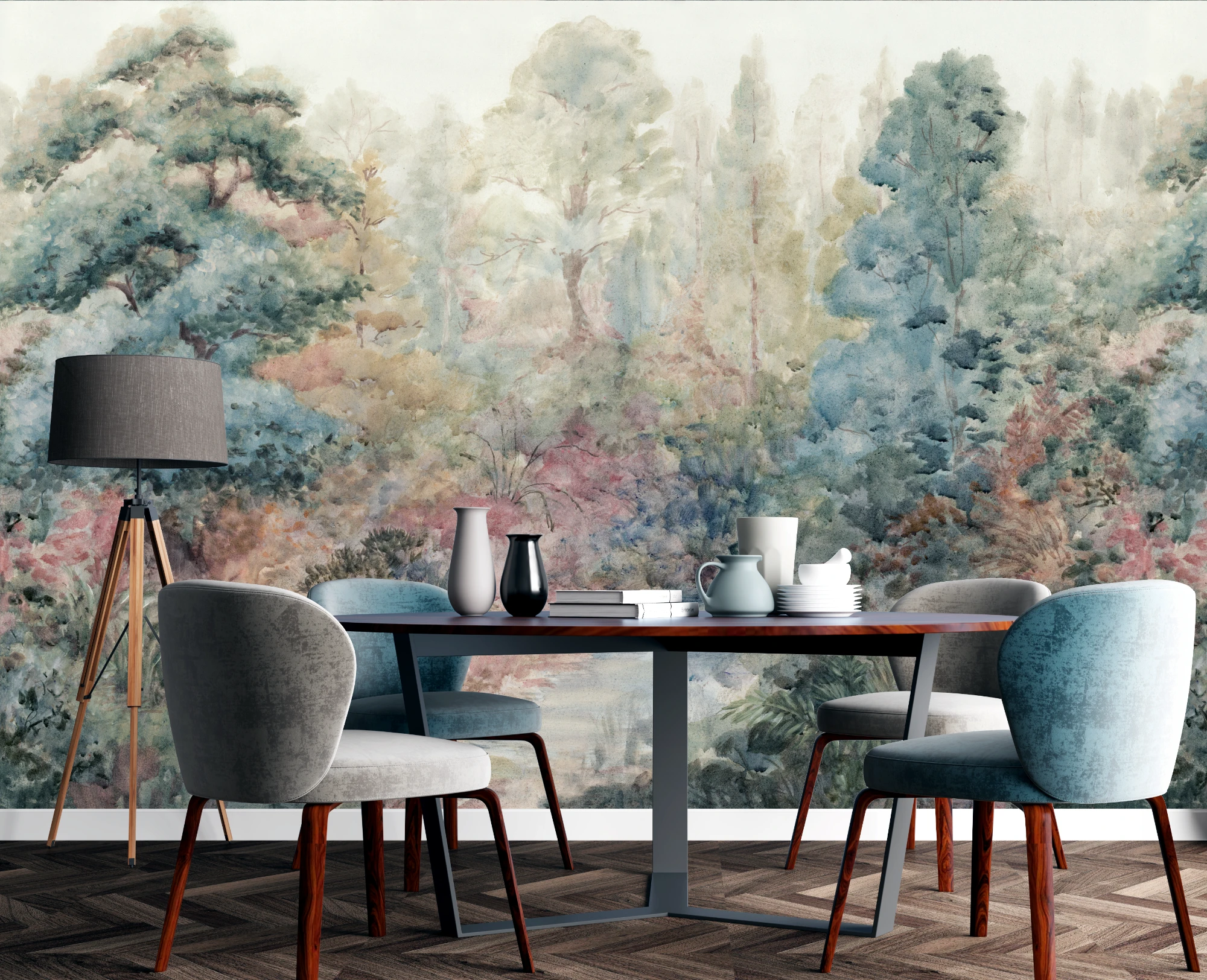 Ethereal Forest Mural for a Dreamy Focal Point in Your Room