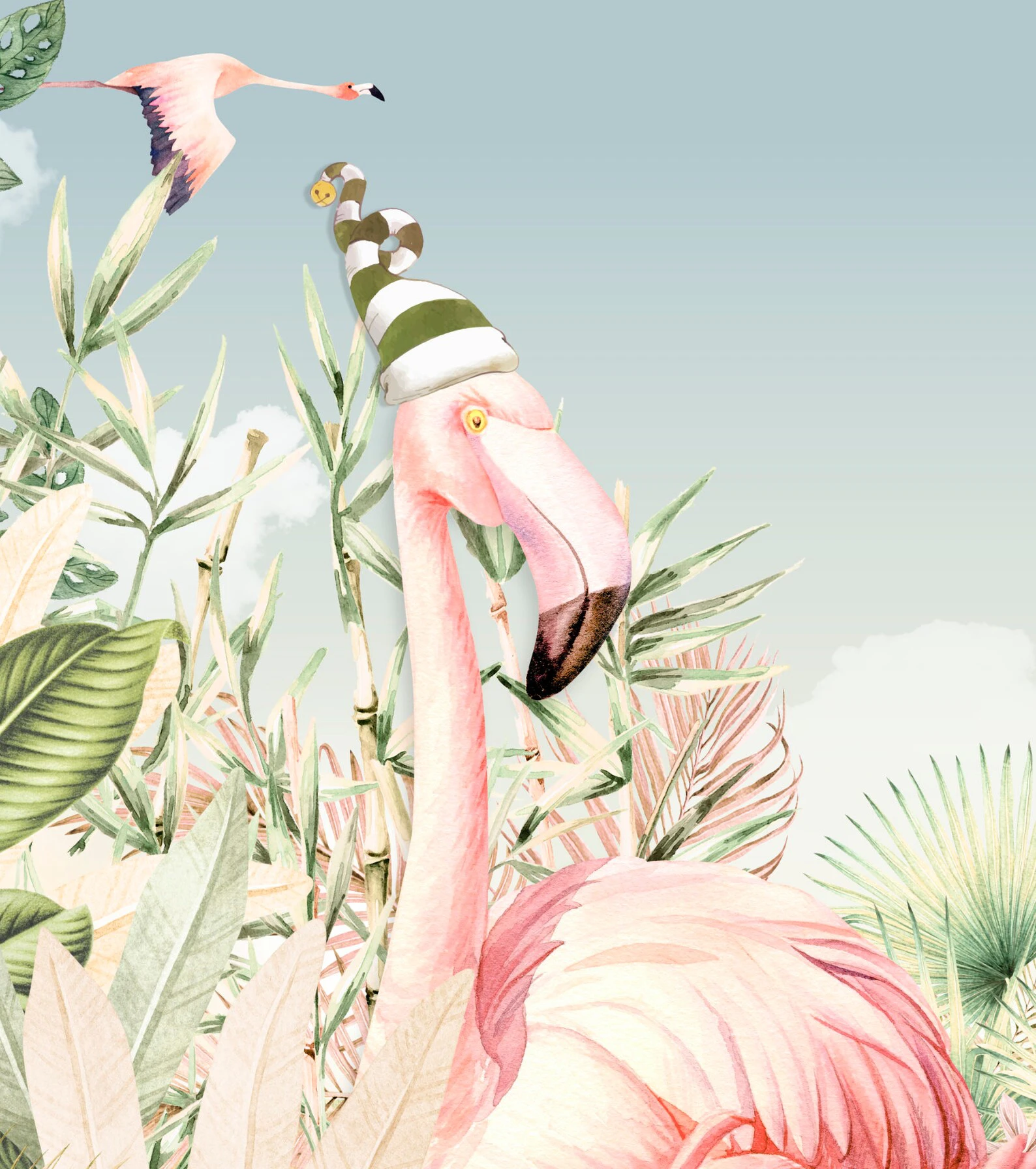 Flamingo Fun Mural for a Playful, Tropical Vibe in Your Home