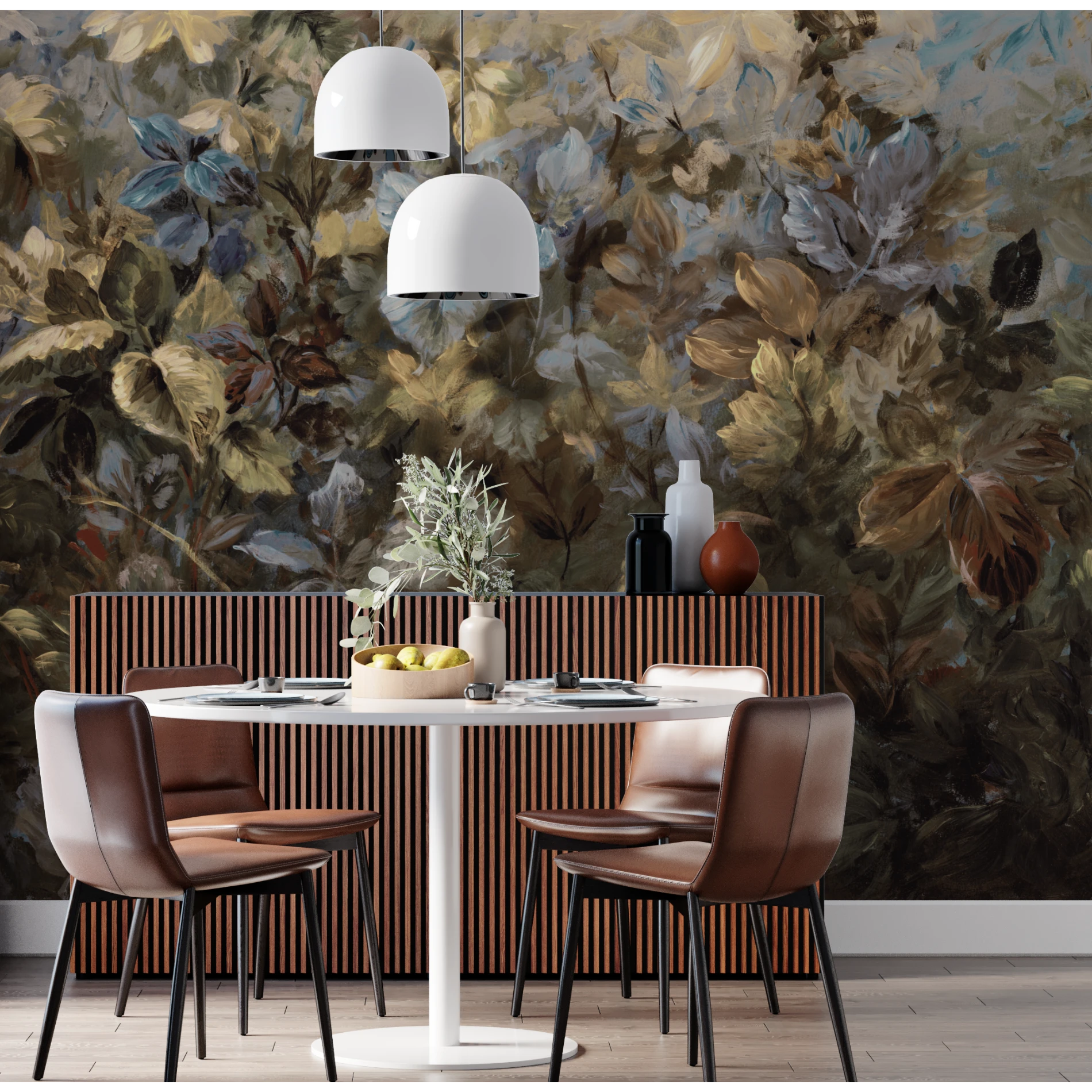 Floral Serenity mural with calming flower designs
