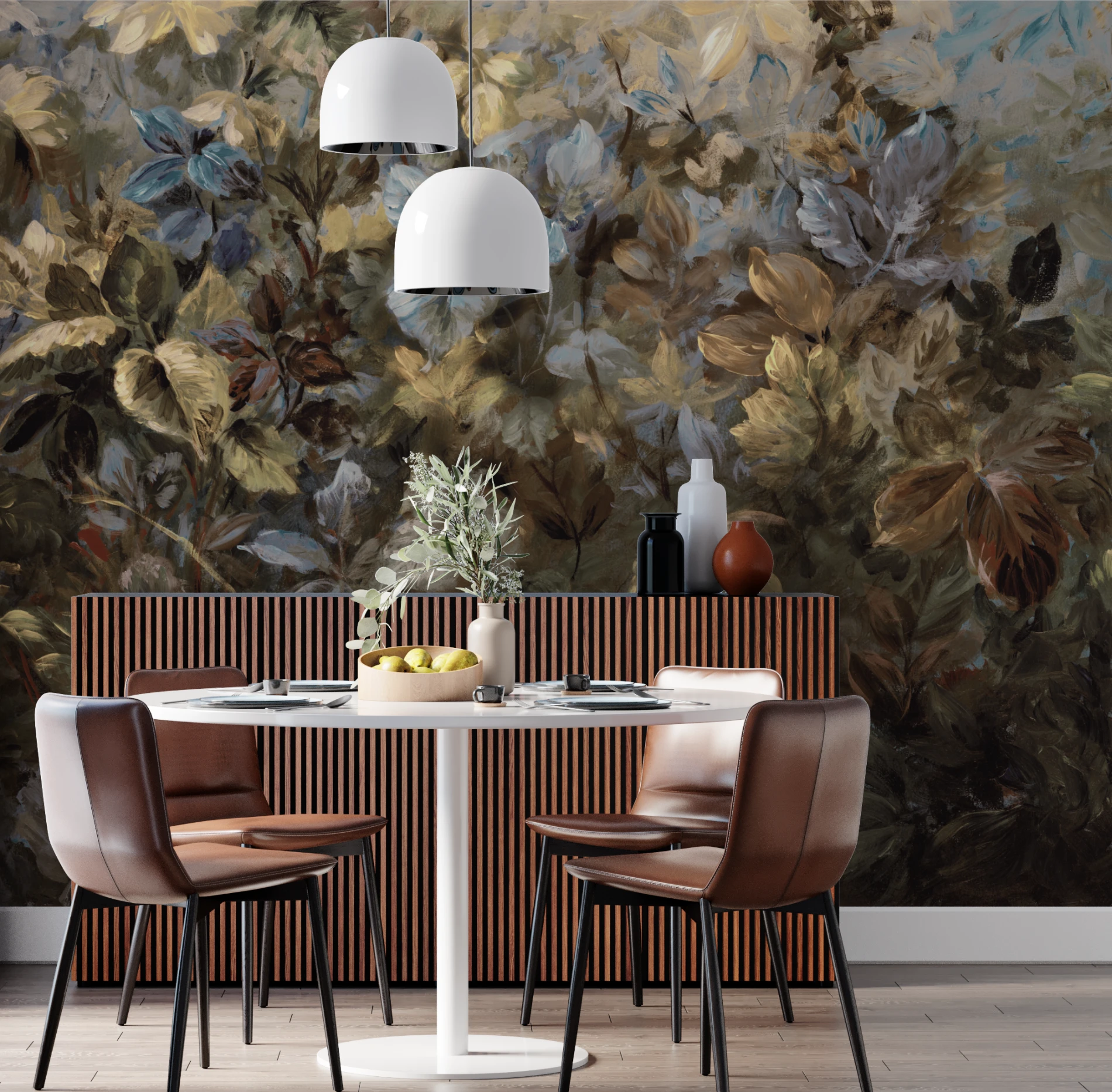 Floral Serenity mural with calming flower designs