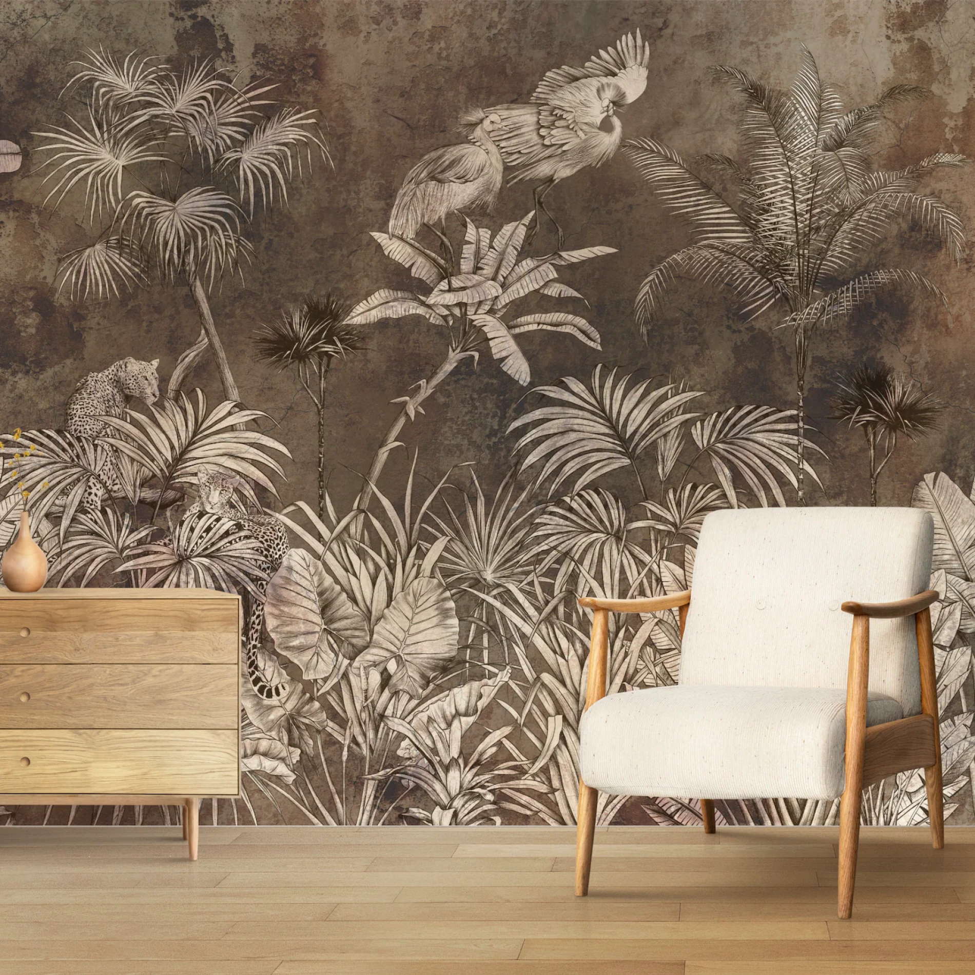 Sumatra scenic mural with tropical view