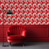 Wallpaper with mosaic-style horse designs
