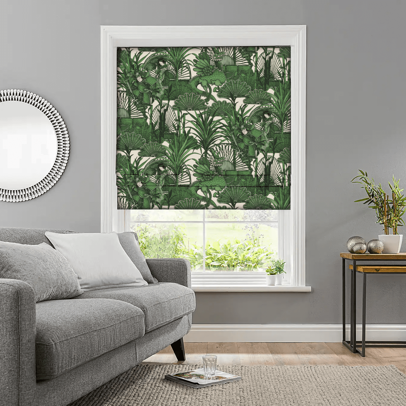 Japanese Rattan fabric for home decor with wide palm leaves