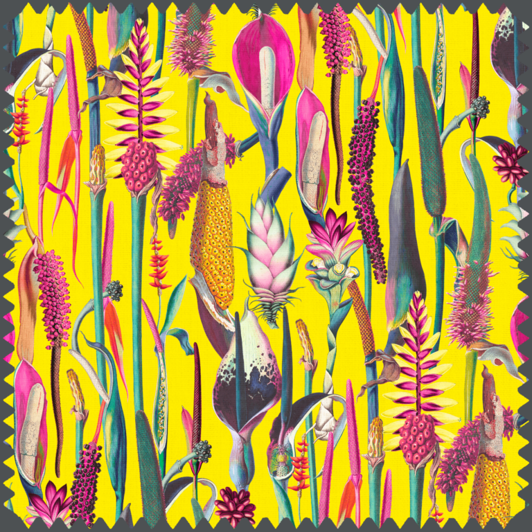 Montage Fabric for Home Decor in Vibrant Yellow