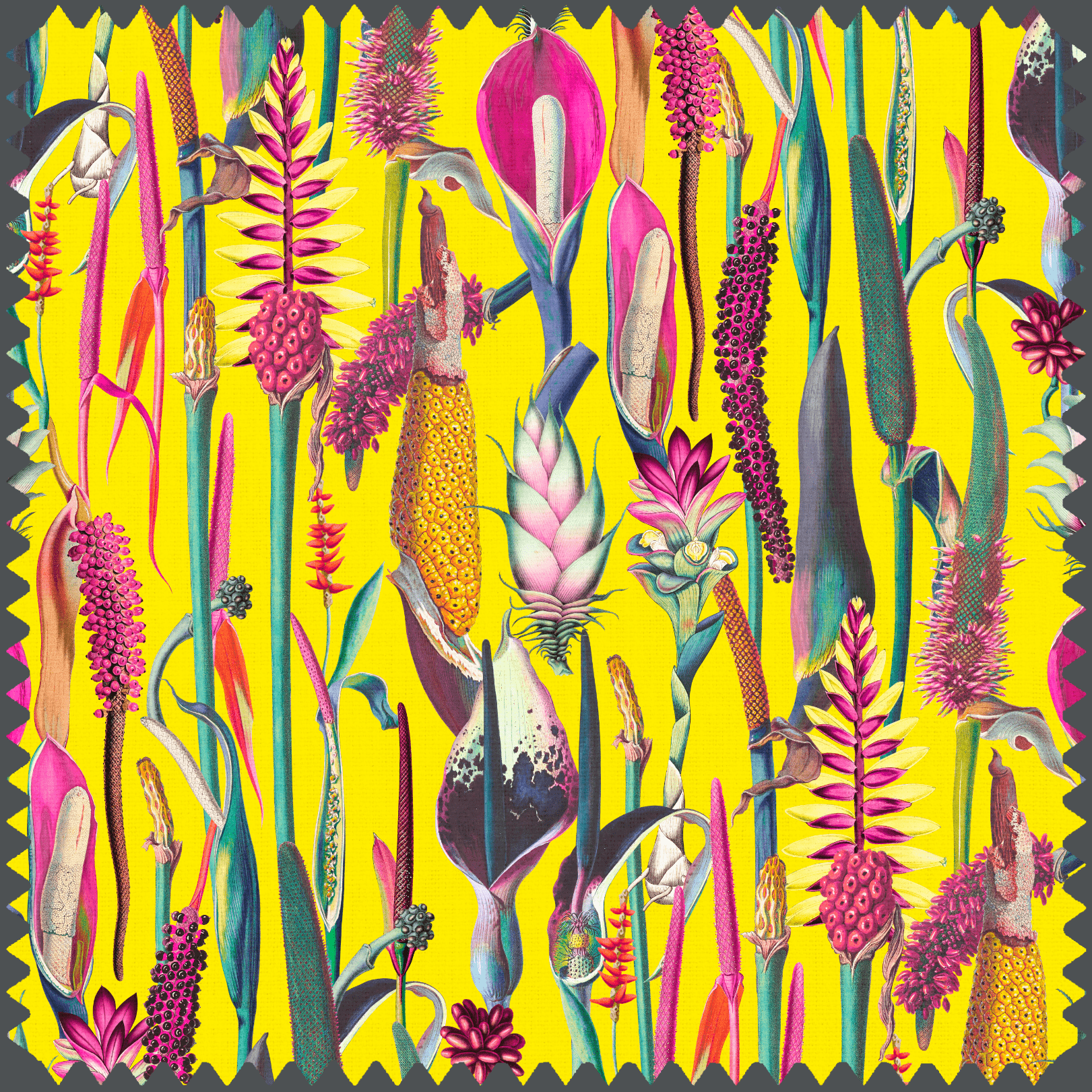 Montage Fabric for Home Decor in Vibrant Yellow