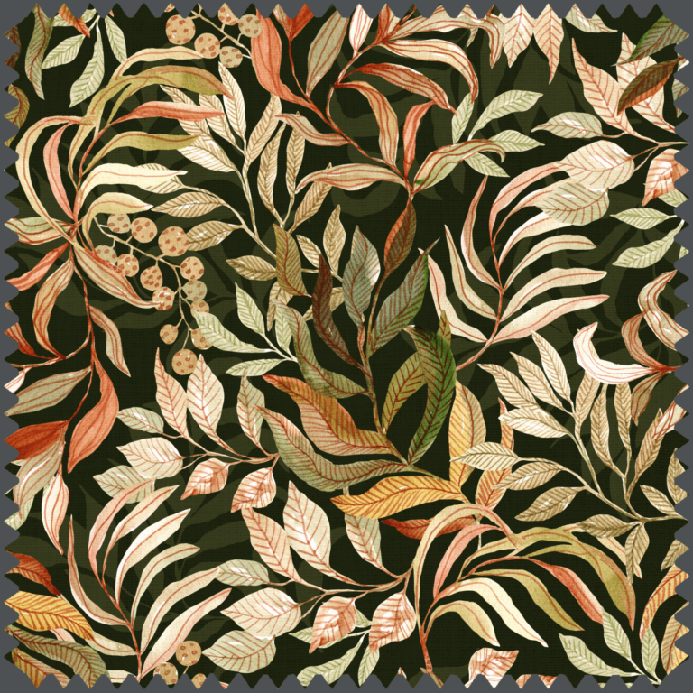 Painted Leaves Fabric for Organic and Refreshing Interior Styles