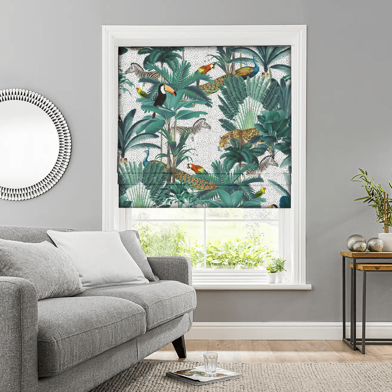 Royal Palms fabric with elegant palm leaf design for room decor