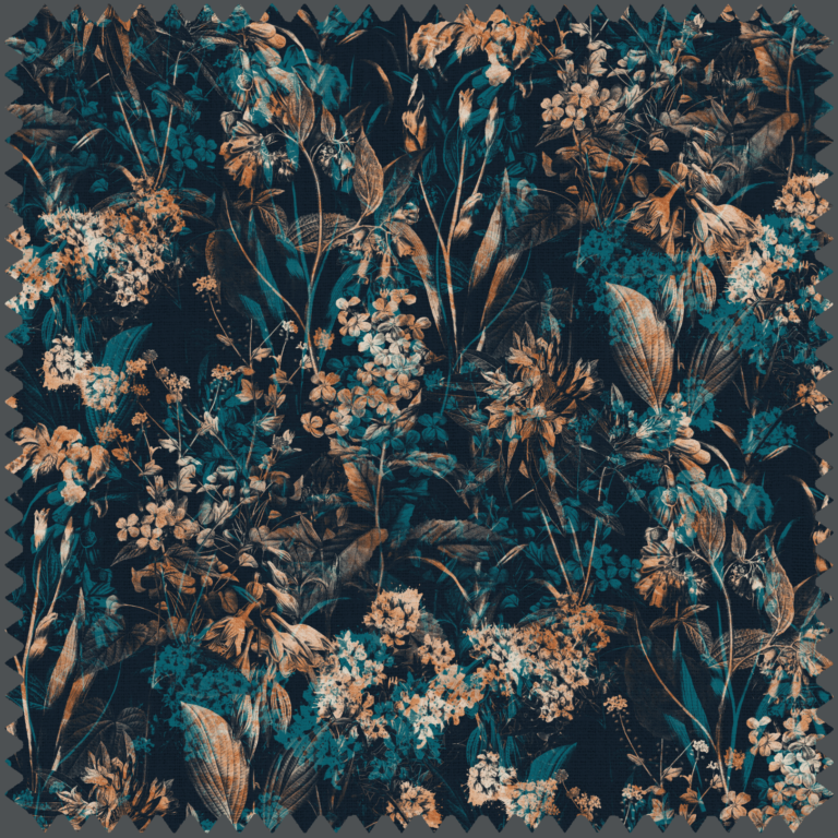 Fabric for Upholstery Teal Forest