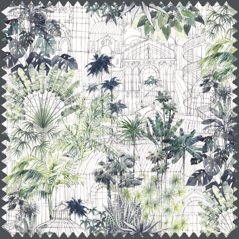 Tropical upholstery decor fabric The Palm House at Kew