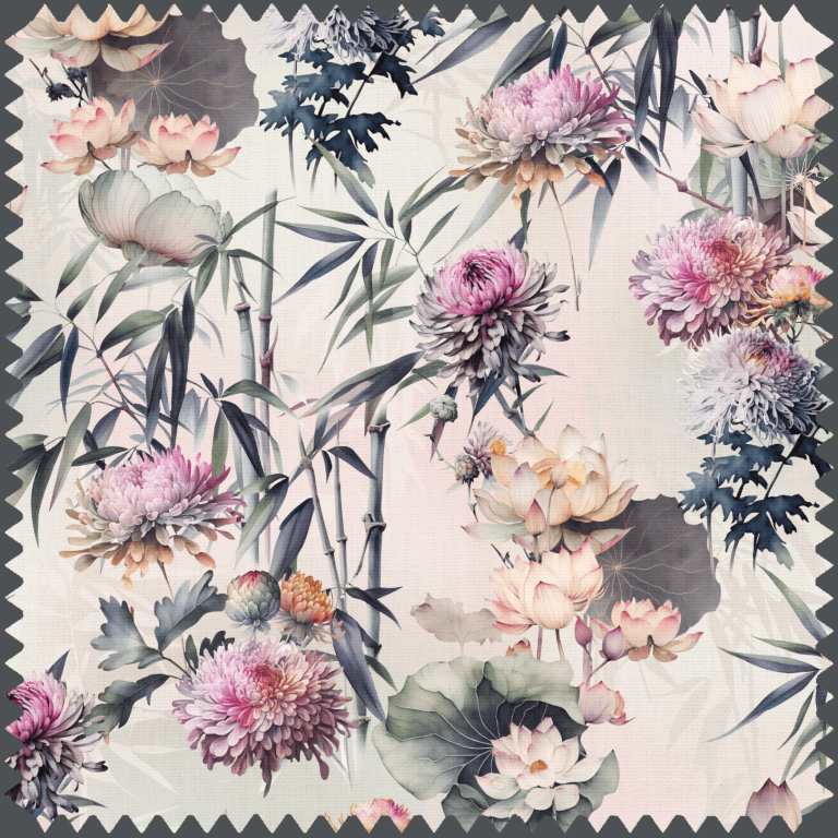 Lotus Garden Light Fabric for Refreshing and Elegant Upholstery