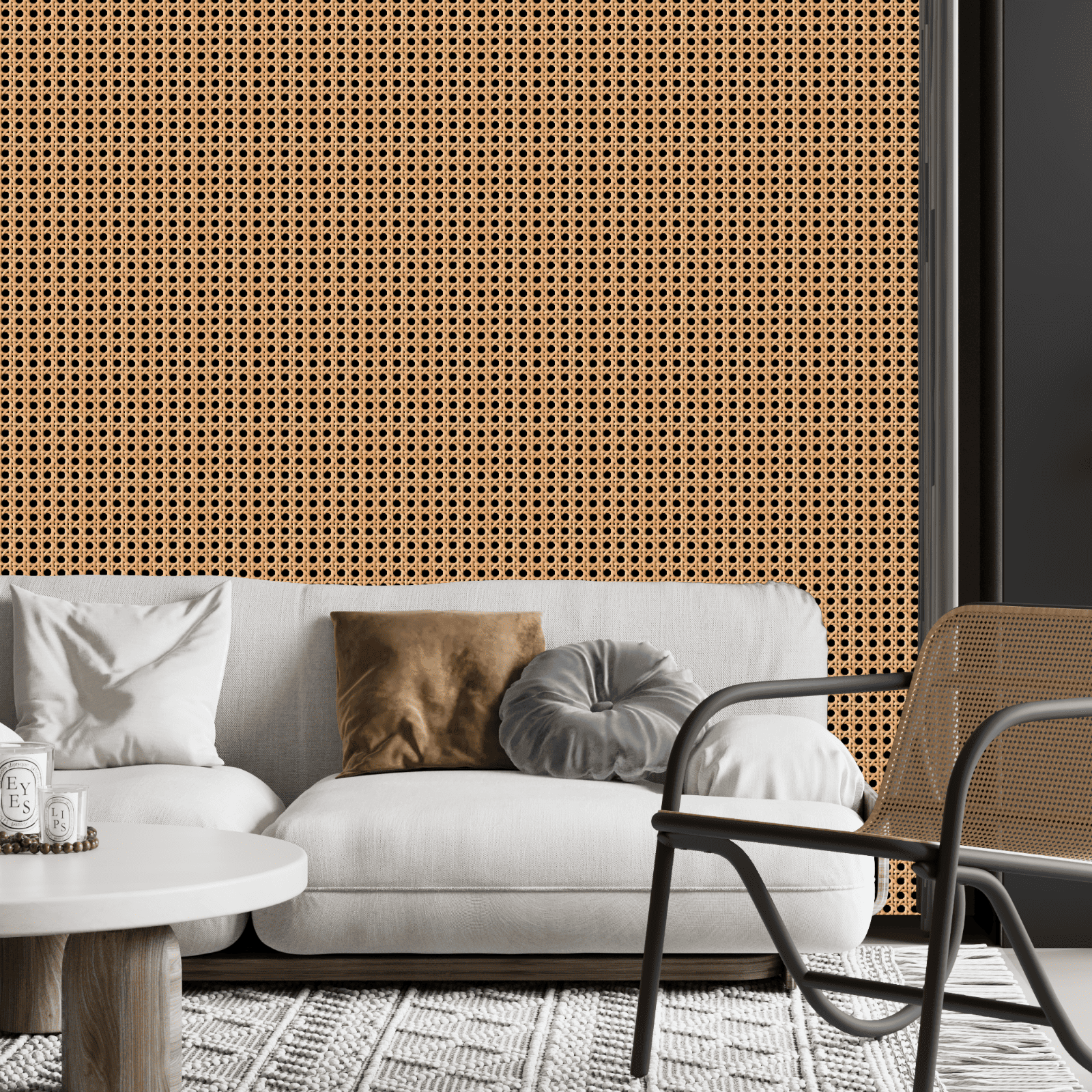 Cane Weave Wallpapers for a Chic and Modern Room Interior