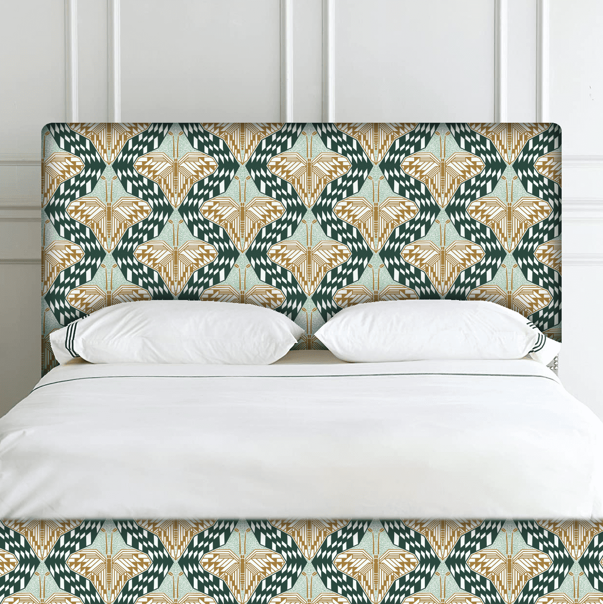 Soft vintage fabric featuring retro butterfly design
