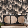 Minimalist Japanese ink mountains wall designer wallpaper