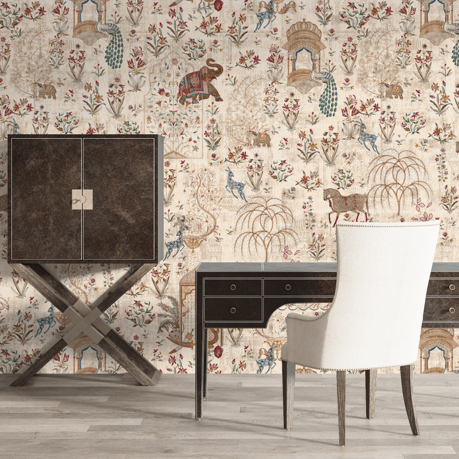 Indian Motifs in Mughal Home Wallpapers