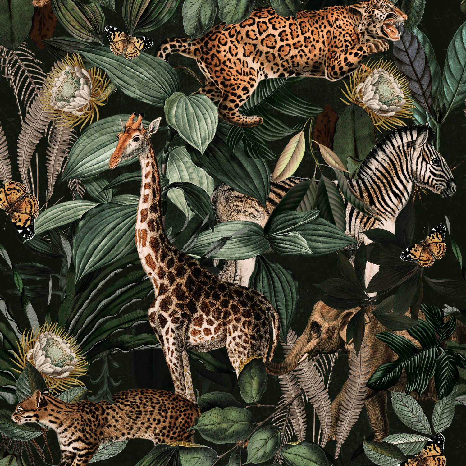 Dark Wild Wilderness wallpaper design