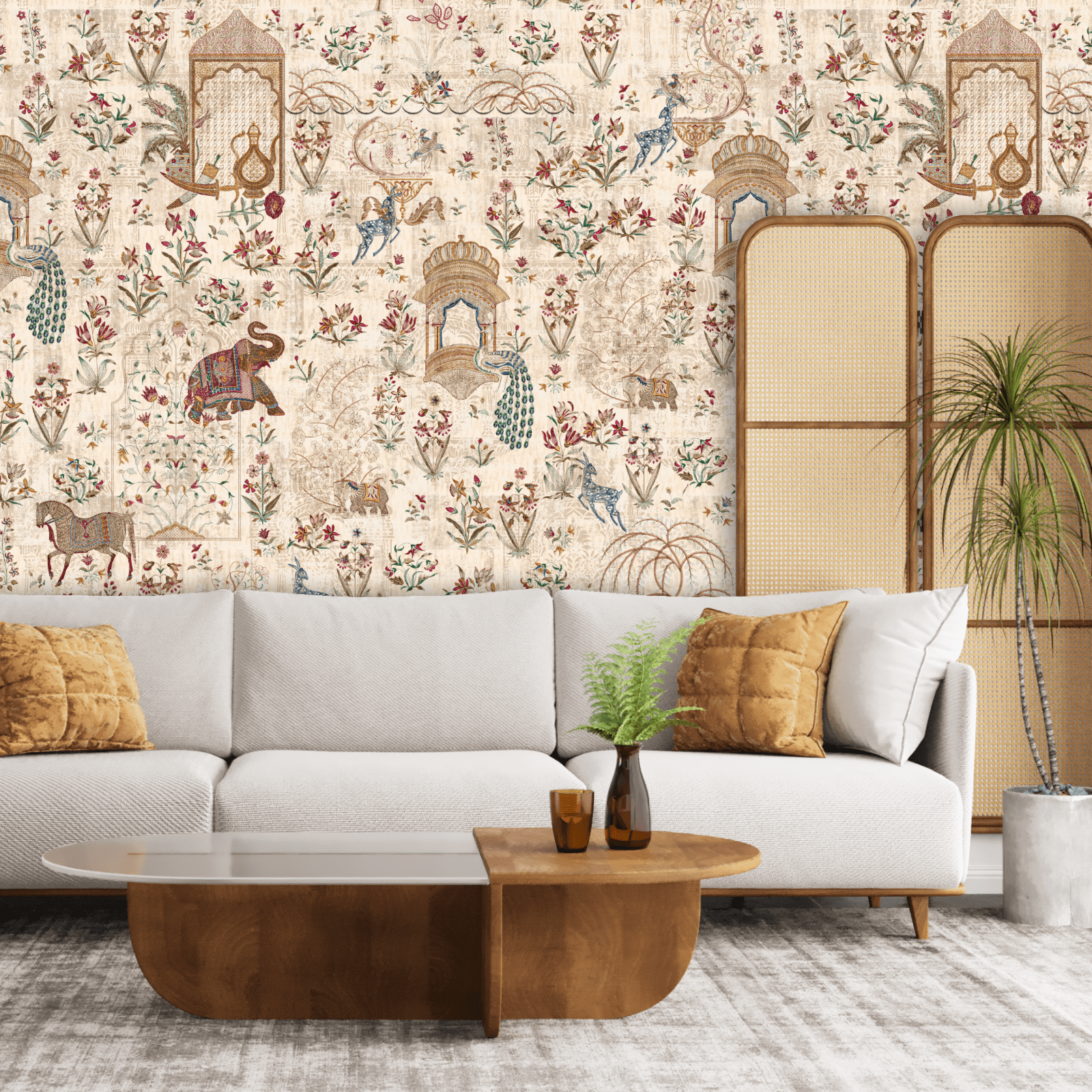 Mughal Embroidery Wallpapers with Historic Charm