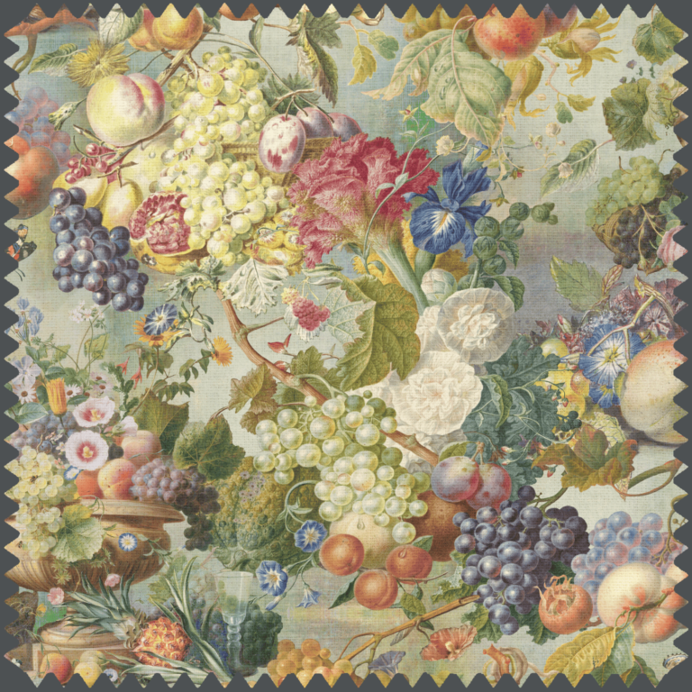 Multi color Dutch Still Life fabric for home decor