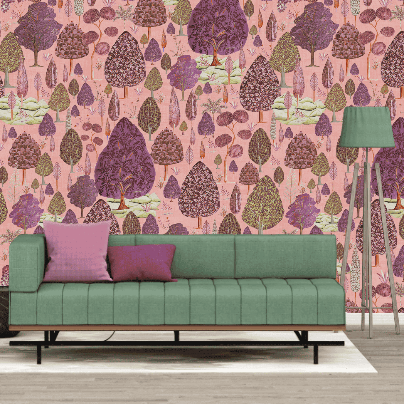 Colorful Pichwai Ped wallpaper for stylish rooms