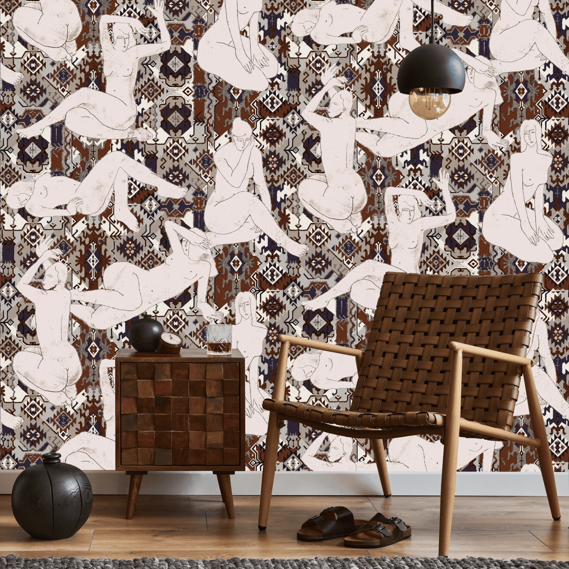 Amy Ava design wallpaper with female figures