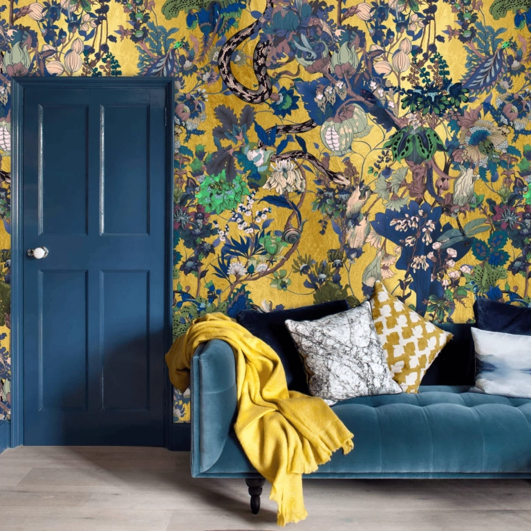 Elysian Blue wallpaper for elegant room