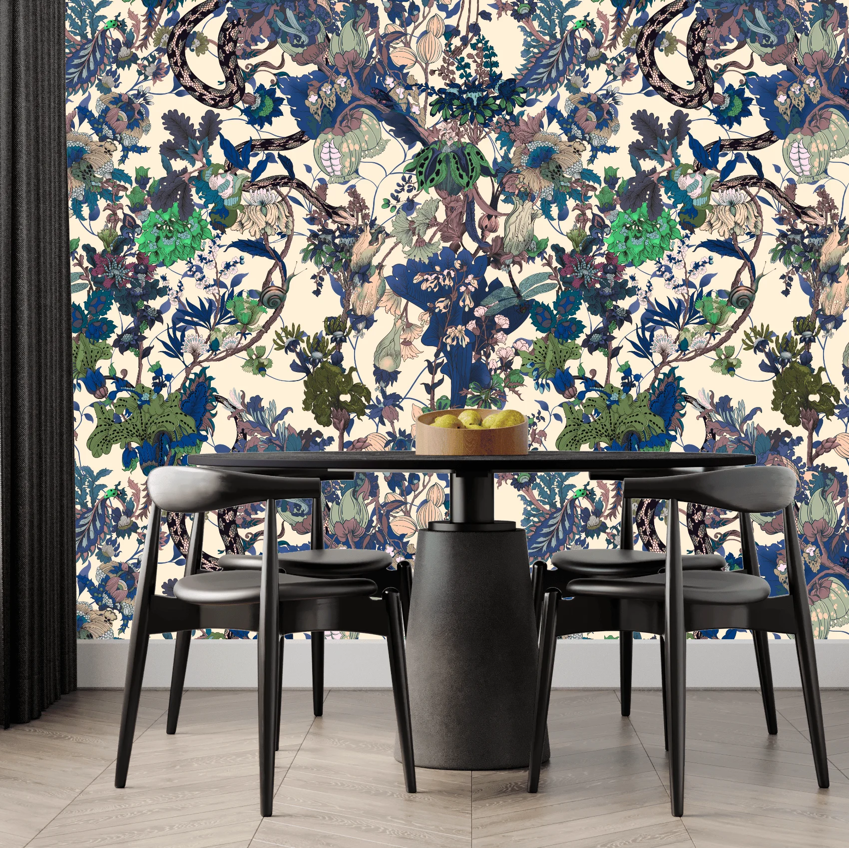 Elysian Blue non-toxic wallpaper for modern interiors
