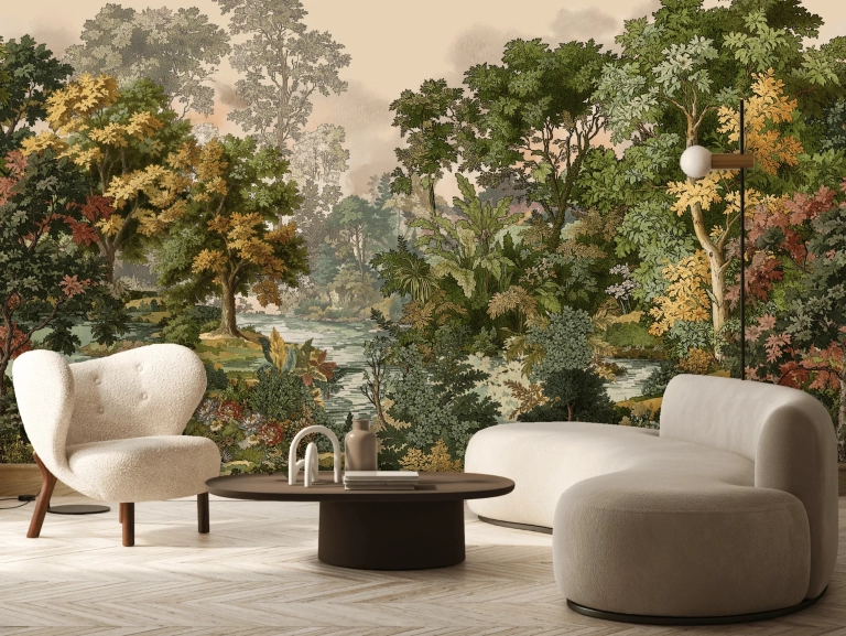 Wall mural depicting nature in The New Forest Room