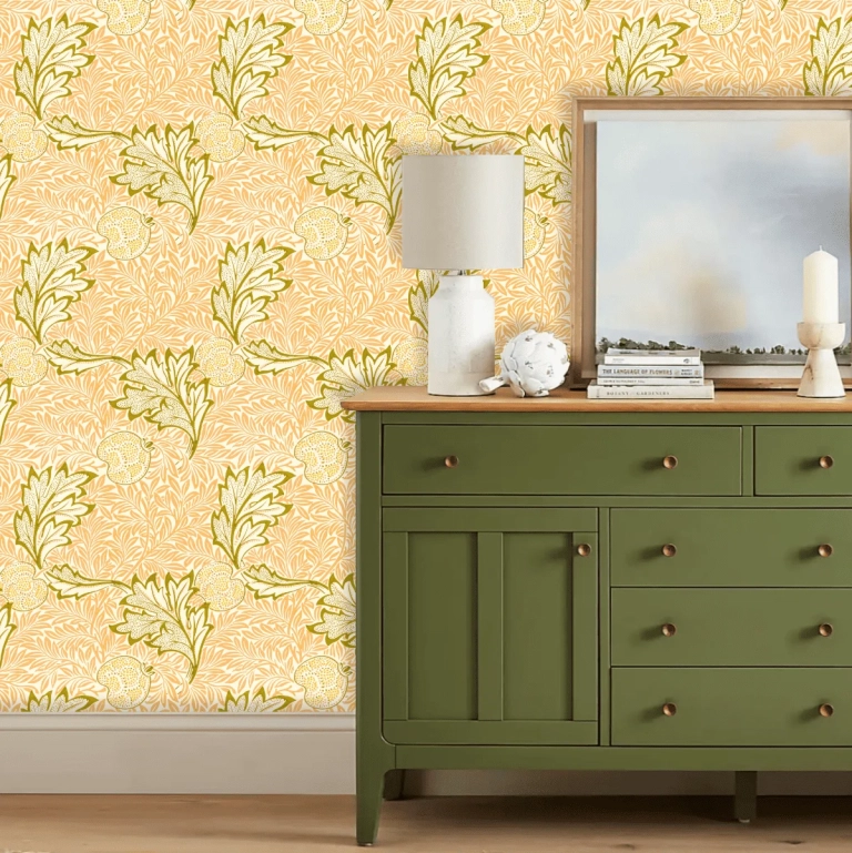 William Morris Apple Vintage Wallpaper for Classic Home Decor