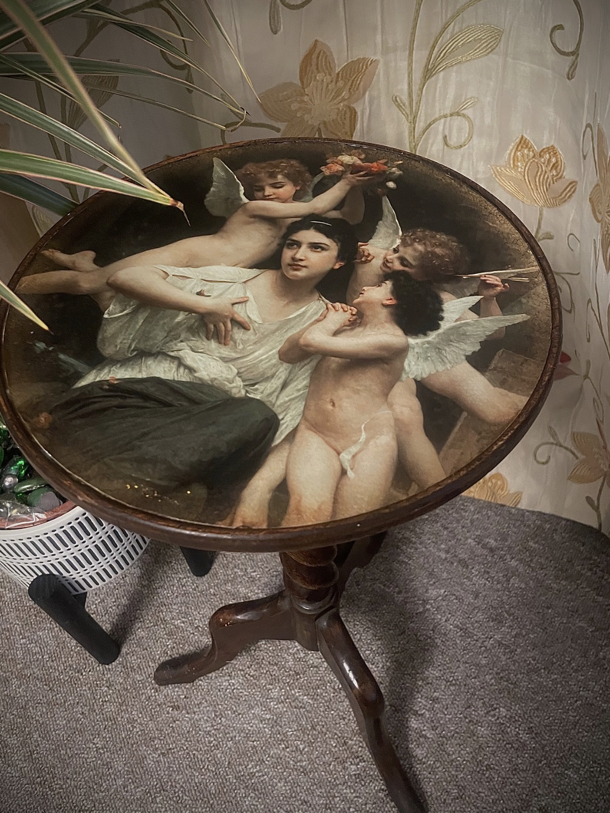 side table with decoupage top