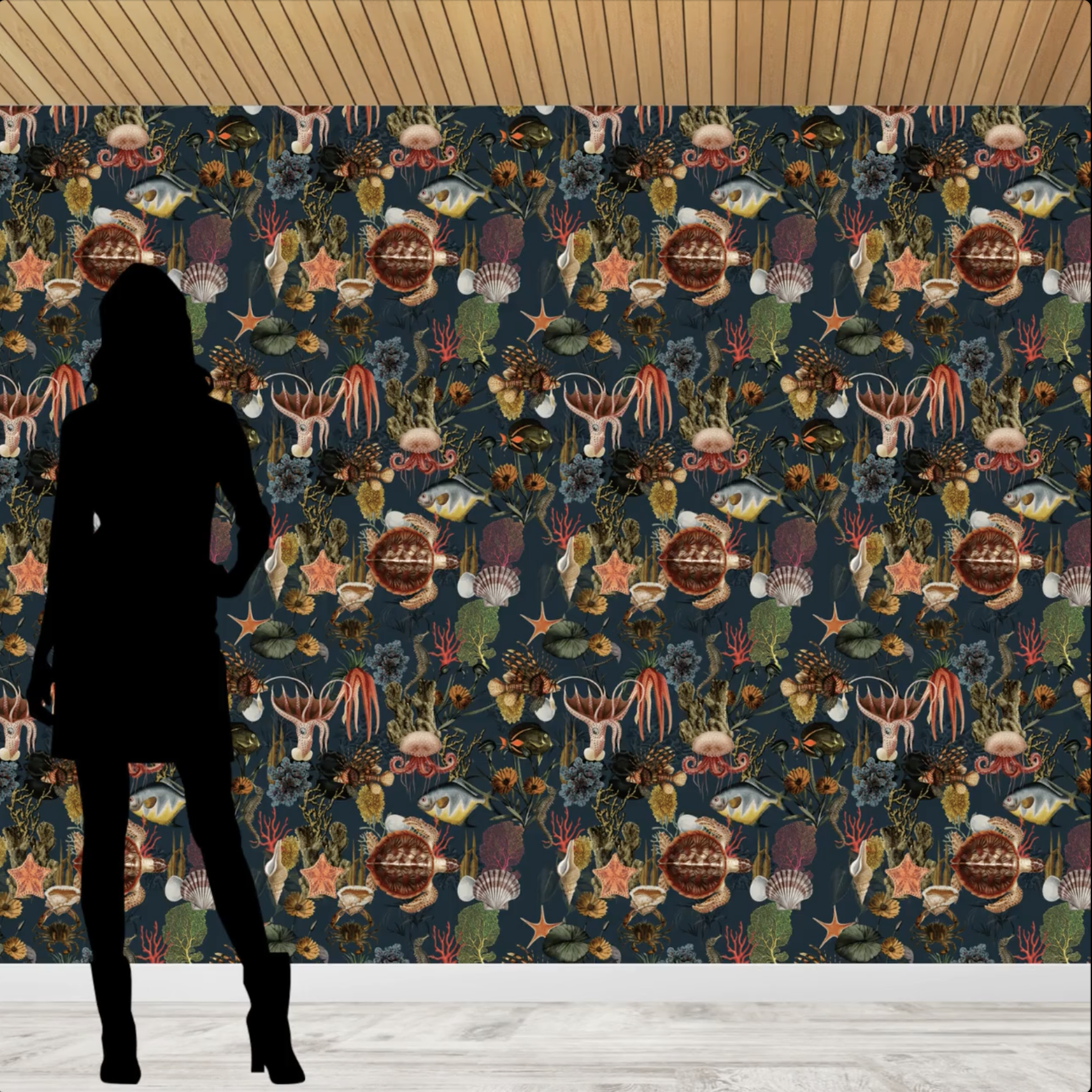 medium scale fish wallpaper mock up
