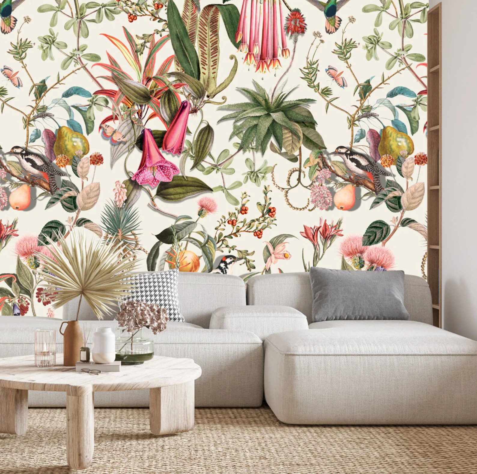oversized botanical wallpaper