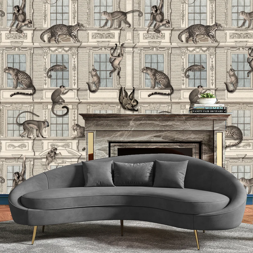 'La Jungle Parisienne', a wallpaper that blends Parisian elegance with untamed jungle energy. 