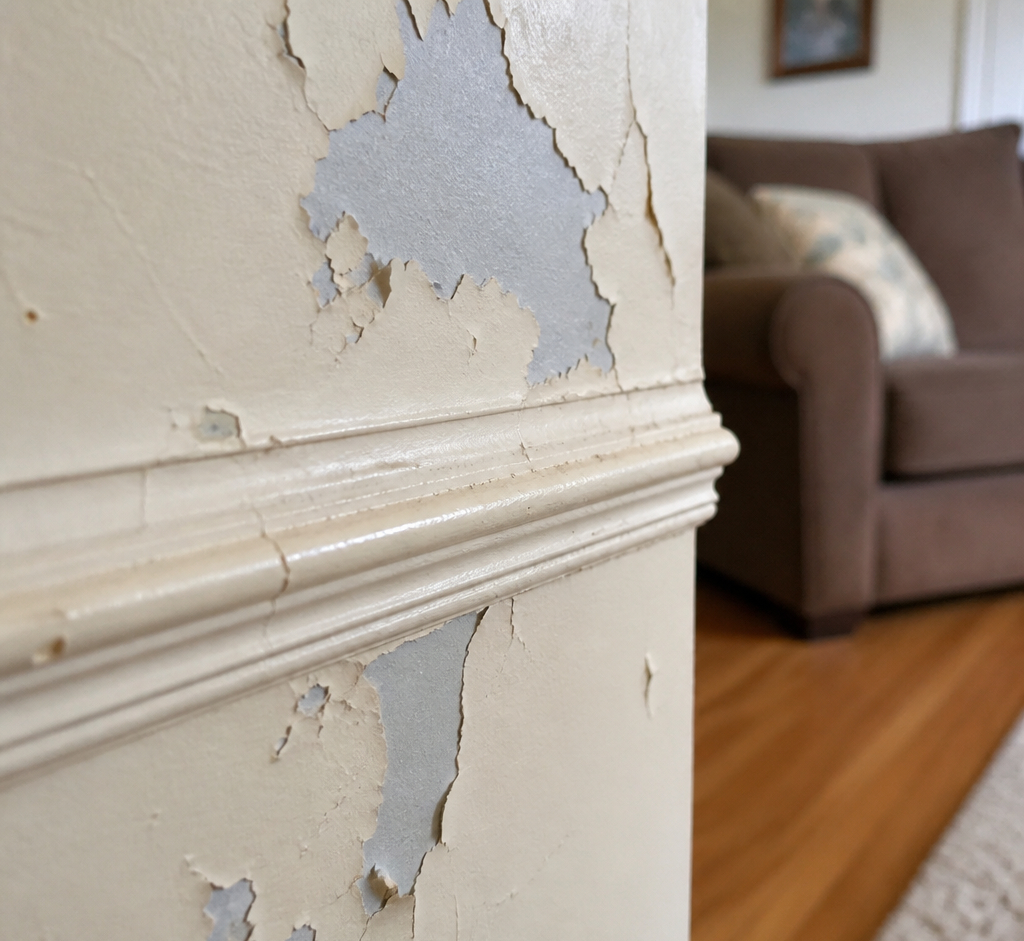 cracked and peeling paint