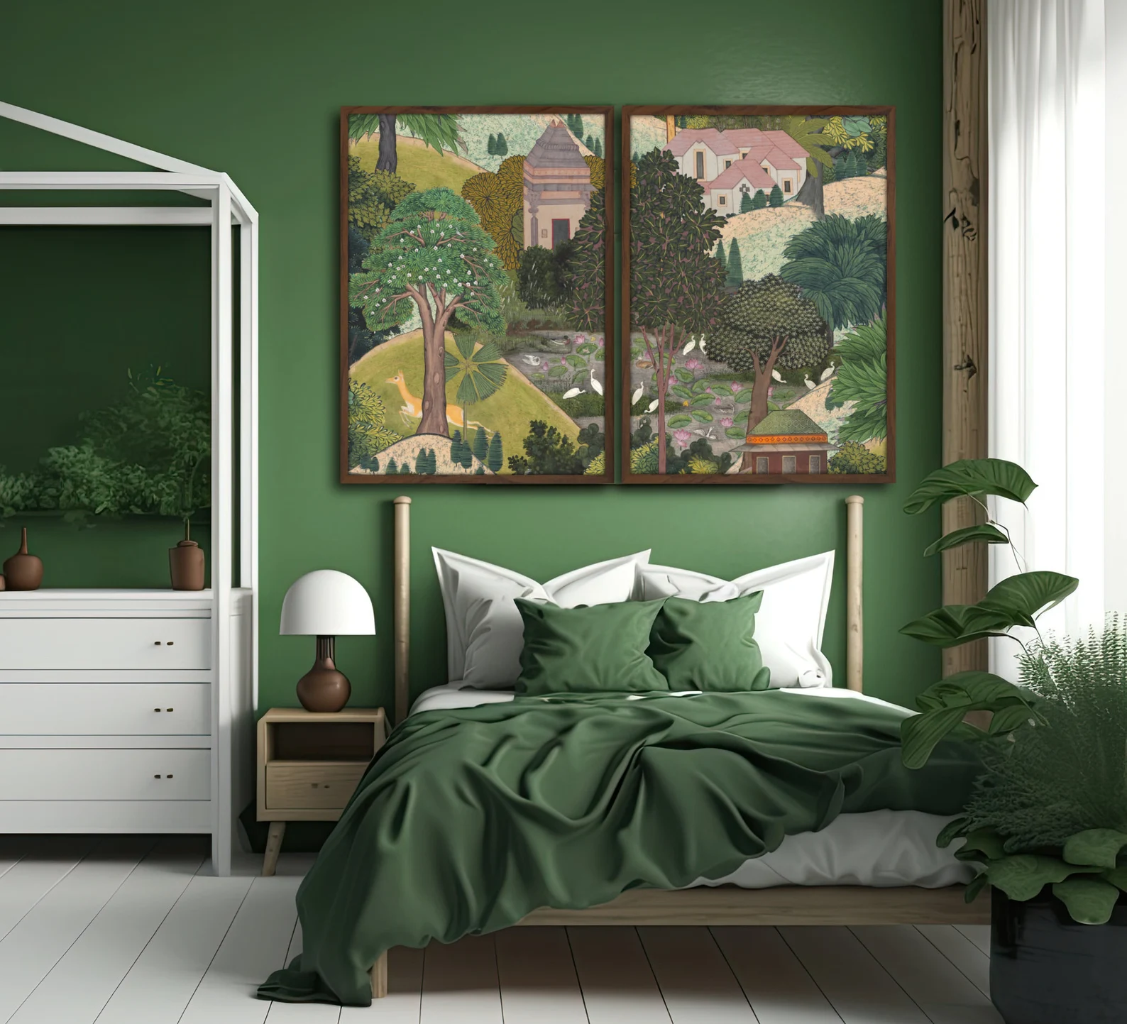 Indian summer wallpaper diptych prints